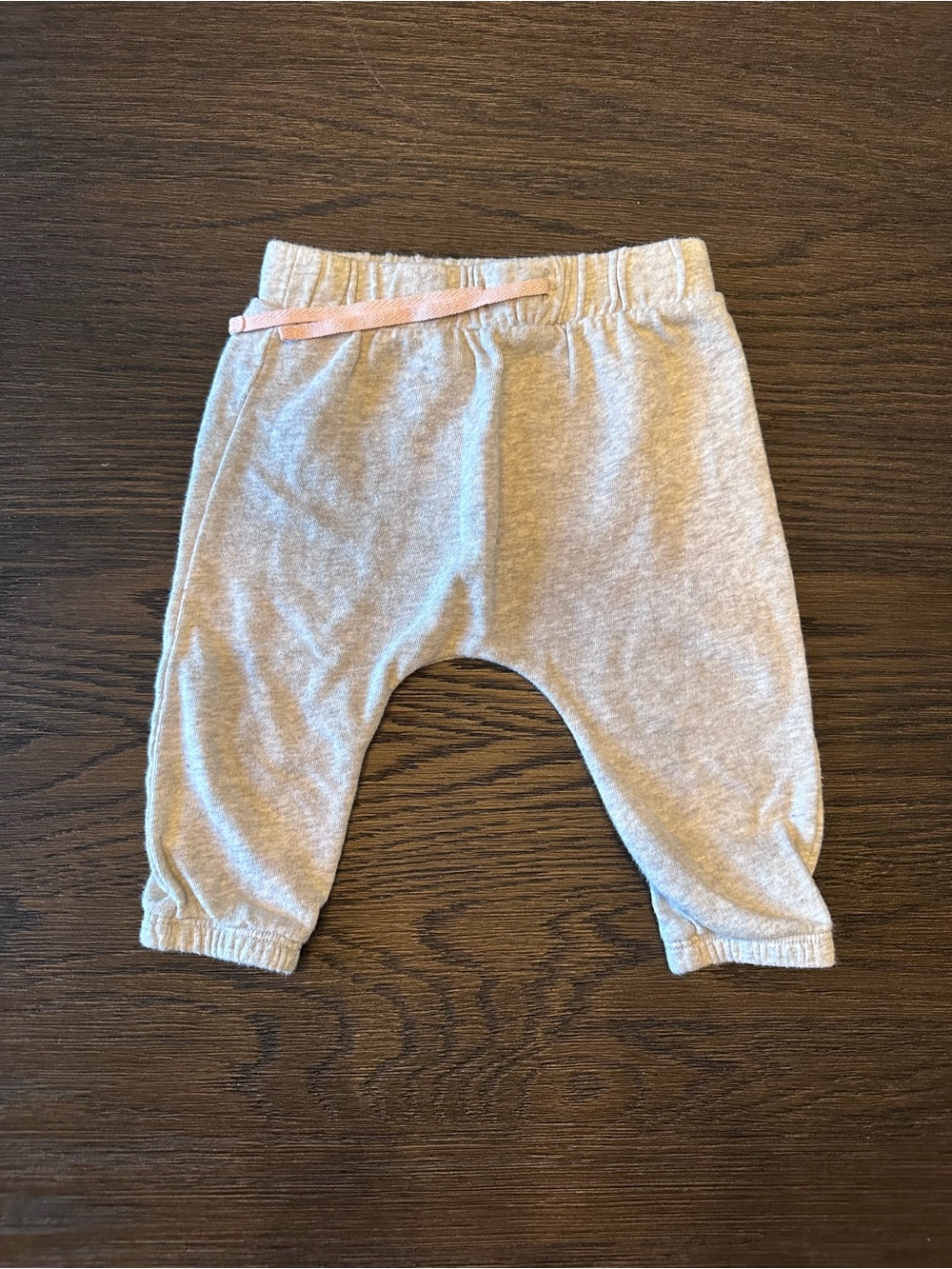 Harper Canyon Gray Baby Joggers with Pink Ribbon